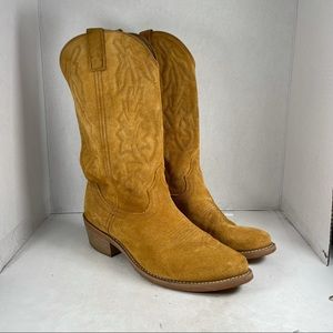 Laredo Men’s Cowboy Leather Suede Boots 68216 Size 9D Brown